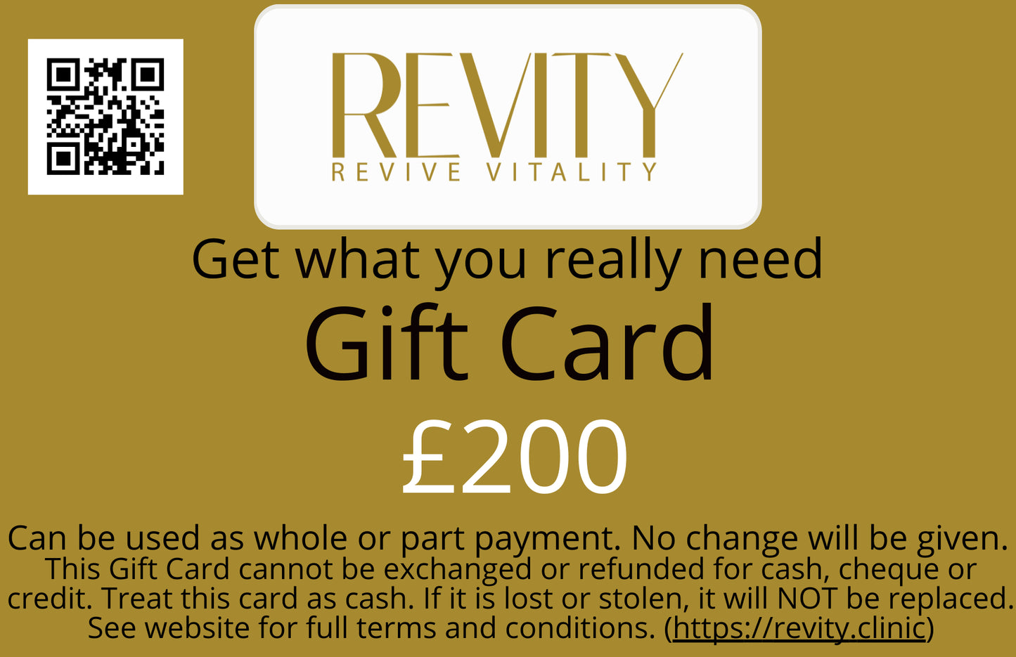 Revity eGift Card £25 - £200 - revity-clinic