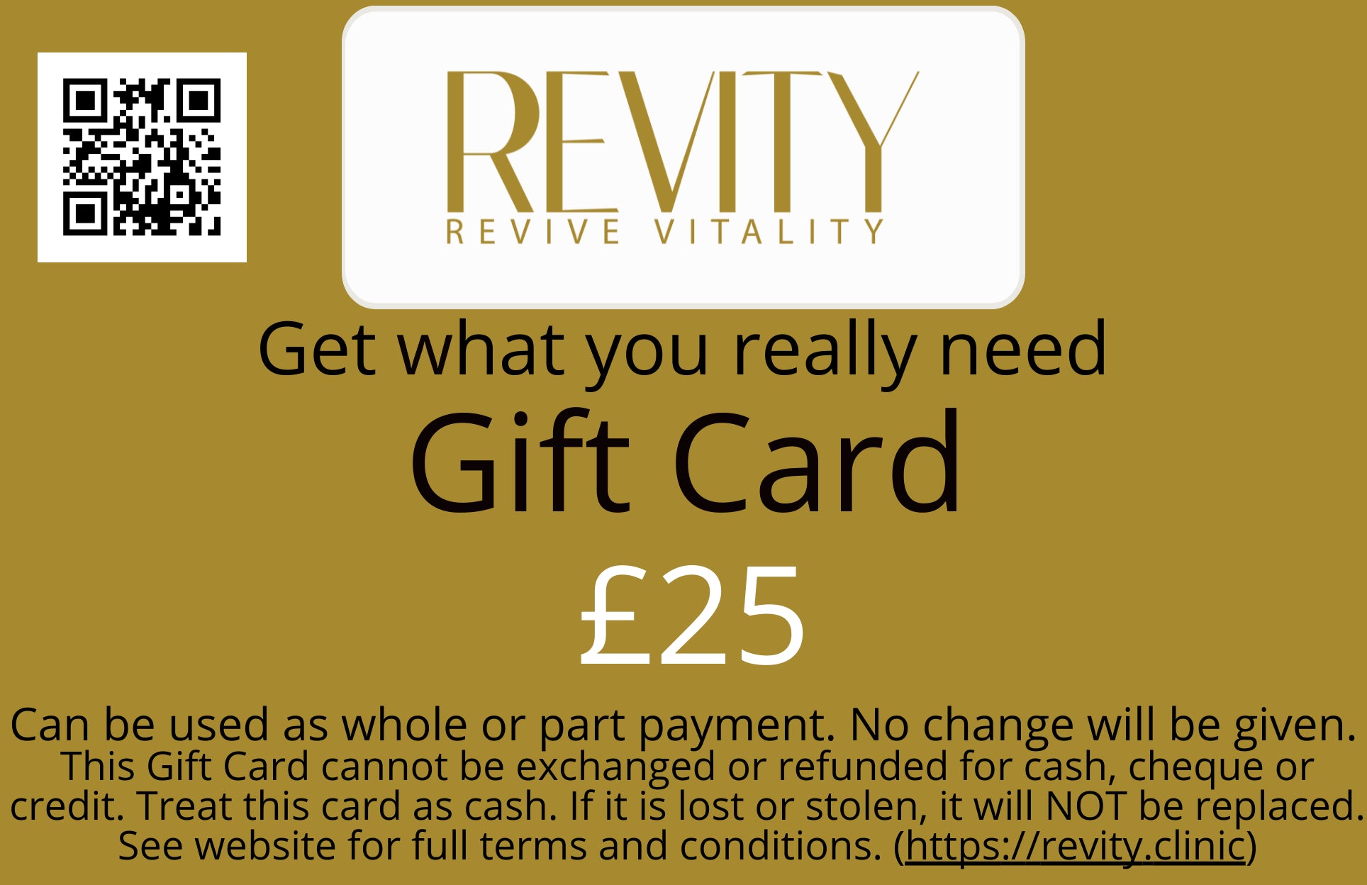 Revity eGift Card £25 - £200 - revity-clinic