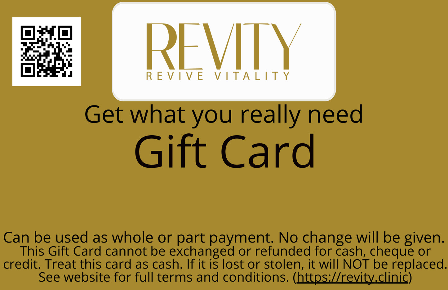 Revity eGift Card £25 - £200 - revity-clinic